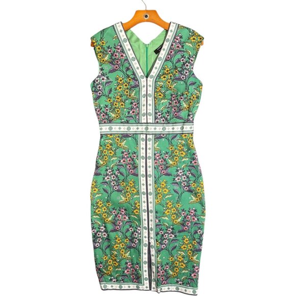 Melanie Lyne Dresses & Skirts - Maggy London For Melanie Lyne Green Floral Sheath Dress Bohemian Garden Party 10